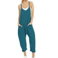 thumbnail image 2 of TrendOFT Womens Casual Summer Jumpsuit Plus Size Spaghetti Strap Sleeveless Solid Pockets Womens Overalls Rompers BU2 M, 2 of 5