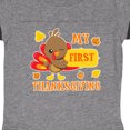 thumbnail image 3 of Inktastic My First Thanksgiving with Turkey and Leaves Boys or Girls Baby Bodysuit, 3 of 4