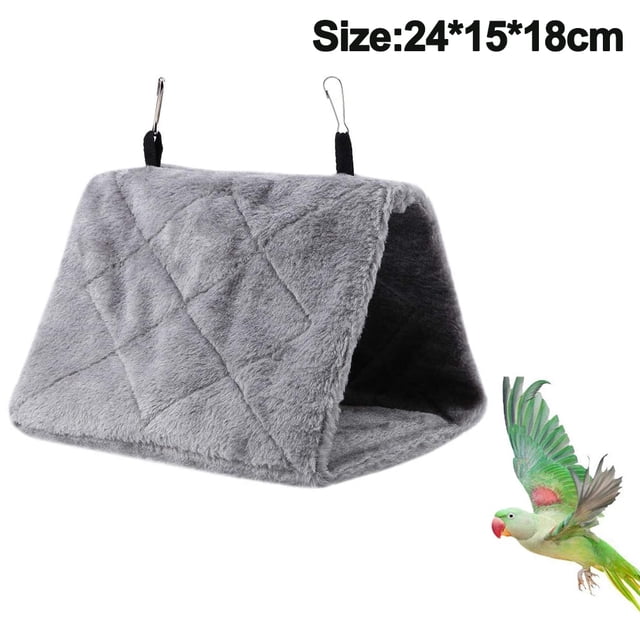 Hamaca para loros y peonías, nido de pájaros, hamaca de felpa suave y cálida, jaula colgante, tienda para pájaros, loros, cama cálida de invierno, bolsa de juguete para mascotas, cama de algodón