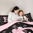 thumbnail image 5 of Erosebridal Pink Letter E Kids 7pcs Bedding Comforter Set,Princess Coquette Bowknot Queen Bedding Sets For Girls,Pink Reversible, 5 of 7