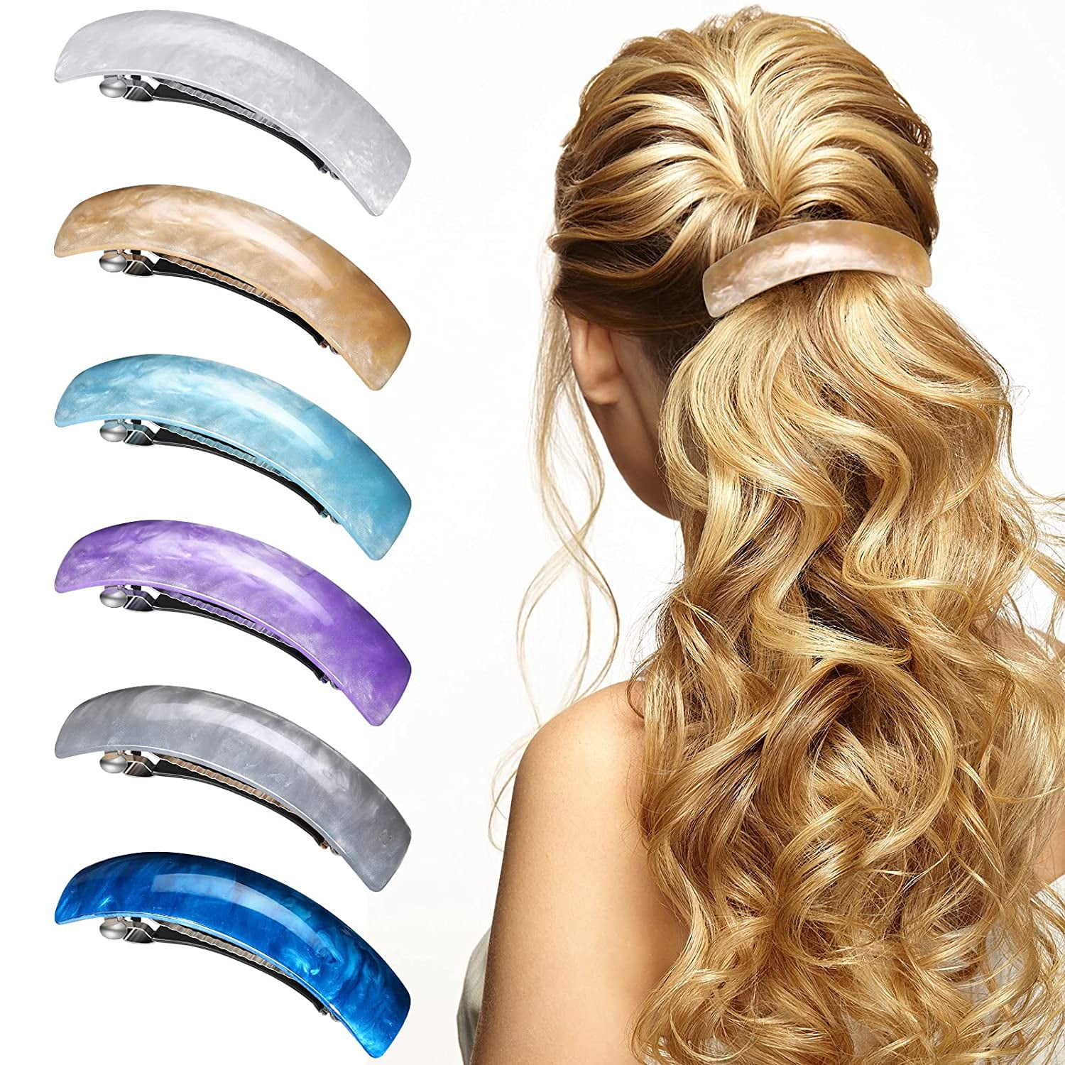 6 Pieces Hair Barrettes For Women Retro Large Hair Barrettes Automatic