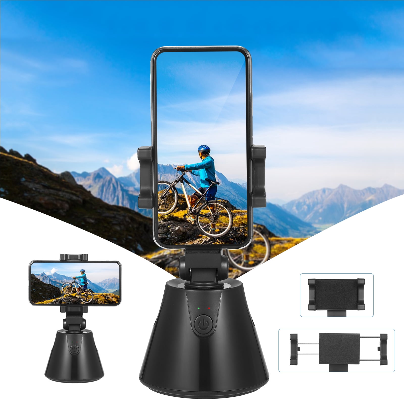 Bâton De Selfie avec Rotation à 360°, Trépied avec Suivi Automatique des Visages, Support De Caméra pour TéLéPhone avec Suivi Intelligent pour Le Direct,Vlog,Streaming,Vidéo