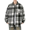 thumbnail image 5 of Atogsazn Men's Flannel Plaid Shirts Casual Button Down Long Sleeve Shirt Vintage Jacket Tops with Pocket Spring Fall Grey XXL, 5 of 8
