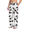 thumbnail image 3 of Mens Pajama Pants - Soft Sleep & Lounge Pants for Men, Hand Drawn Black Funny Chicken Cuteness Casual PJ Bottoms Pants with Pockets, 3 of 5