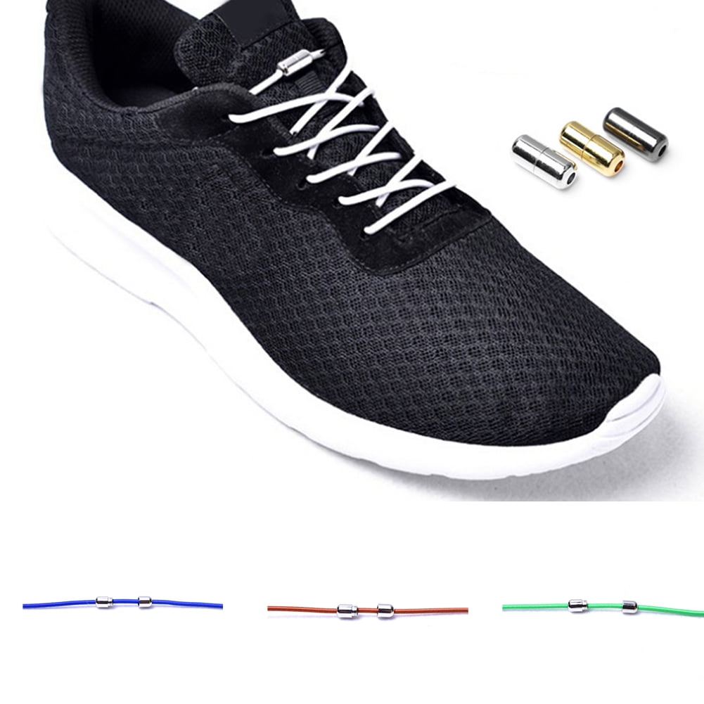 2pcs Elastic Shoelaces Lock Lace Running Jogging Trainers Elasticated Laces 