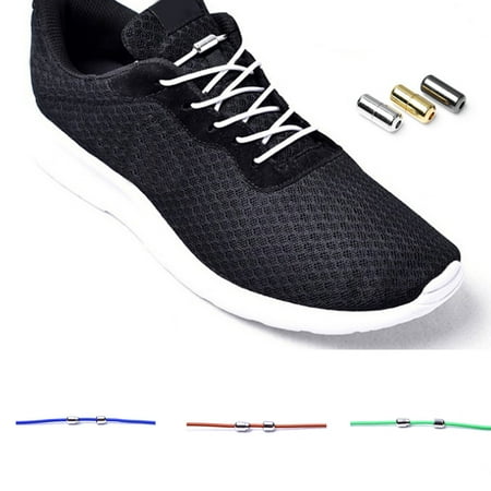 

SPRING PARK 2Pcs Elastic No Tie Elastic Silicone Shoe Laces Screw Shoelaces Lazy Shoe Lace Unisex