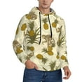thumbnail image 2 of Naloa Monkeys and Pinealpples Men's Casual Hooded Collar Drawstring Hoodies Pullover Sweatshirts Casual Long Sleeve Shirts-Medium, 2 of 7