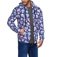 thumbnail image 2 of Goofa flower Skull starry sky Pattern Mens Full-zip Hoodie, Zip-up Pullover Hooded Sweatshirt, Kangaroo Pocket Hoodie Ideal for Daily Wear, Travel, and Home-, 2 of 5