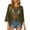 Dark Green, variant on Boho Crochet Coverup Tops for Women Fringe Trim Hollow Out Beach Cover Up 3/4 Sleeve Scallop Bathing Suit Cover Up Summer Vacation