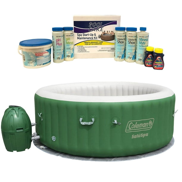 Coleman SaluSpa 6 Person Inflatable Jacuzzi & 6 Month Chemical Kit with