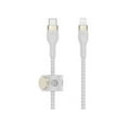 thumbnail image 4 of Belkin BoostCharge Pro Flex Braided USB Type C to Lightning Cable (2M/6.6ft), MFi Certified 20W Fast Charging PD Power Delivery for iPhone 14, iPhone 13, 12, 11, Pro, Max, Mini, SE, iPad - White, 4 of 8