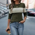 thumbnail image 2 of MORTTIC Women's Color Block Crew Neck Knit Top -  Comfort Basic Shirt for Fall & Winter, 2 of 5