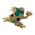 thumbnail image 4 of Multi Colored Jeweled Rhinestone Frong Pin Brooch Gold Tone, 4 of 4