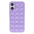 thumbnail image 2 of Funda compatible con iPhone 16 Pro para mujer, diseño de corazón de burbujas 3D, diseño kawaii, ideal para iPhone 16 Pro de 6,3 pulgadas, transparente., 2 of 8