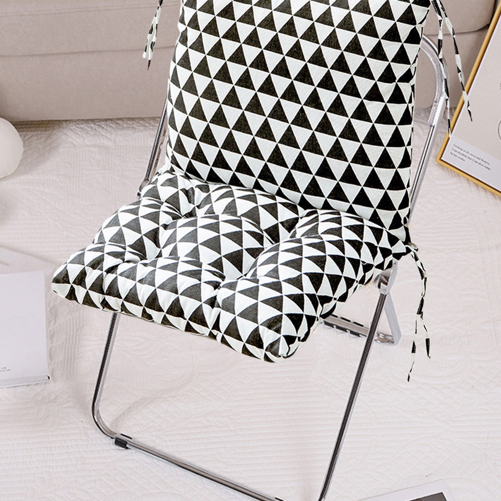 Nkmbld Chair Cushions Tufted Corduroy Floor Cushions for Living Room Soft Thicken Seating Cushion for Chair, Sofa, Couch, Outdoor Patio Furniture, White