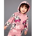 thumbnail image 5 of Disney Minnie Mouse Toddler Girls’ Outfit Set - Two Piece Allover Print Hoodie with Ears & Bow and Matching Jogger Pants (Berry, 4T), 5 of 5