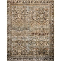 Loloi II Layla Printed Oriental Distressed Olive / Charcoal 3'-6" x 5'-6" Accent Rug