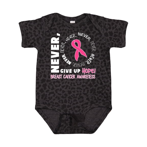 Inktastic Never Give Up Hope Breast Cancer Awareness Boys or Girls Baby Bodysuit