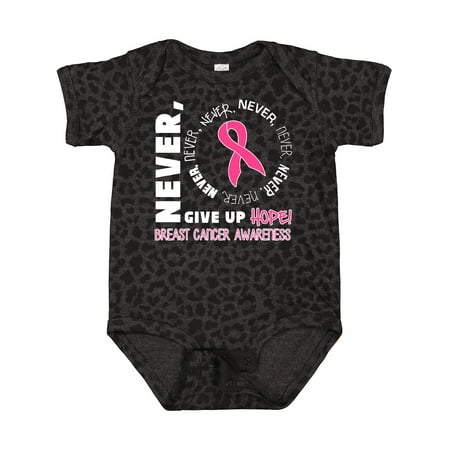 

Inktastic Never Give Up Hope Breast Cancer Awareness Gift Baby Boy or Baby Girl Bodysuit