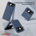 thumbnail image 6 of Aramid Fiber Case for Samsung Galaxy Z Flip 4 Case Aramid Fiber Thin Fit Slim Minimalist 6 FT Military Grade Drop Protection Case with Wireless Charging, Blue, 6 of 12