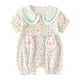 thumbnail image 1 of Gibobby Mameluco niña de niña recién nacida de manga corta con cuello de bebé, traje Floral para gatear, mono exterior, mono, ropa(Rojo, 12-18 Meses), 1 of 4