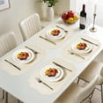 thumbnail image 2 of VCVCOO Placemats Set of 4 Beige Leather Place Mats Waterproof Wipeable Heat Resistant Sturdy Rectangle Kitchen Dining Table Mats for Indoor Outdoor Reversible Easy to Clean Place Mats, 2 of 10