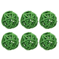 Uxcell 6 Pcs Wicker Rattan Balls 1.2 Inch Rattan Decorative Balls Vase Fillers for Wedding Party Centerpiece Bowls Home Decoration, Green