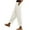 White, variant on Inleife Women's Elastic Waist Summer Solid Casual With Pockets Outing Full Length Pants Blue XXL