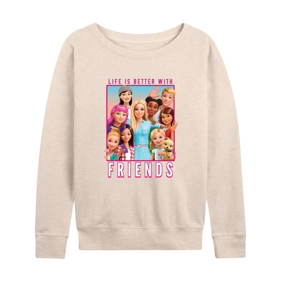 Barbie - Life is Better with Friends - Family Photo - Women's Lightweight French Terry Long Sleeve Shirt