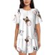 thumbnail image 1 of Balery Bbaseball Dog Conjunto de Pijama para Mujer con Estampado, Dos Piezas de Manga Corta y Shorts, Ropa de Dormir Suave con Cuello Redondo y Bolsillos-X-Large, 1 of 6
