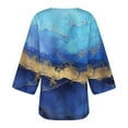 thumbnail image 5 of Busydd Womens Summer Tops Hawaiian Floral Print Puff Sleeve Kimono Coverups Fasion Casual 3/4 Sleeve Cardigan Blouses Flowy Loose Beach Vacation Chiffon Cardigan Tops, 5 of 5