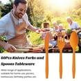 thumbnail image 2 of Sportteer Plastic forks Spoons Set Anti-slip Handle Tableware Set Disposable Tableware forks: 60 Pcs/Set Food Grade High Temperature Resistant Smooth One Piece Molding Outdoor Camping BBQ forks, 2 of 10