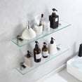 thumbnail image 4 of Estantería de cristal para baño KES BGS3201S60-2-P2, 60 cm, con soporte, 4 of 9