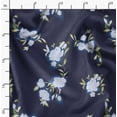 thumbnail image 2 of Soimoi Pure Silk Blue Fabric By the Yard - 42 Inch Wide -Floral & Leaf Floral Pattern Fabric - Botanical and Elegant Designs for Various Uses Printed Fabric, 2 of 6