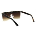 thumbnail image 4 of Womens Flat Top 90s Half Rim Shield Diva Plastic Sunglasses Tortoise Brown, 4 of 4