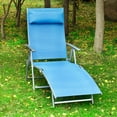 thumbnail image 2 of Outsunny Chaise Longue Extérieure Inclinable Pliante et Réglable Robuste - Ensemble de 1, Bleu, 2 of 10