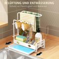 thumbnail image 2 of Sink Organiser Kitchen Organiser With Dish Cloth Holder Sink Caddy Tidy Rack Organiser For Storage Kitchen Sink Accessories Sponge Scrubber Brush Dish, 2 of 4