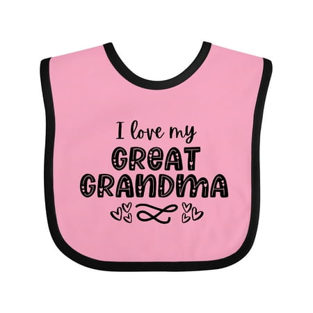 

Inktastic I Love My Great Grandma with Hearts Gift Baby Boy or Baby Girl Bib