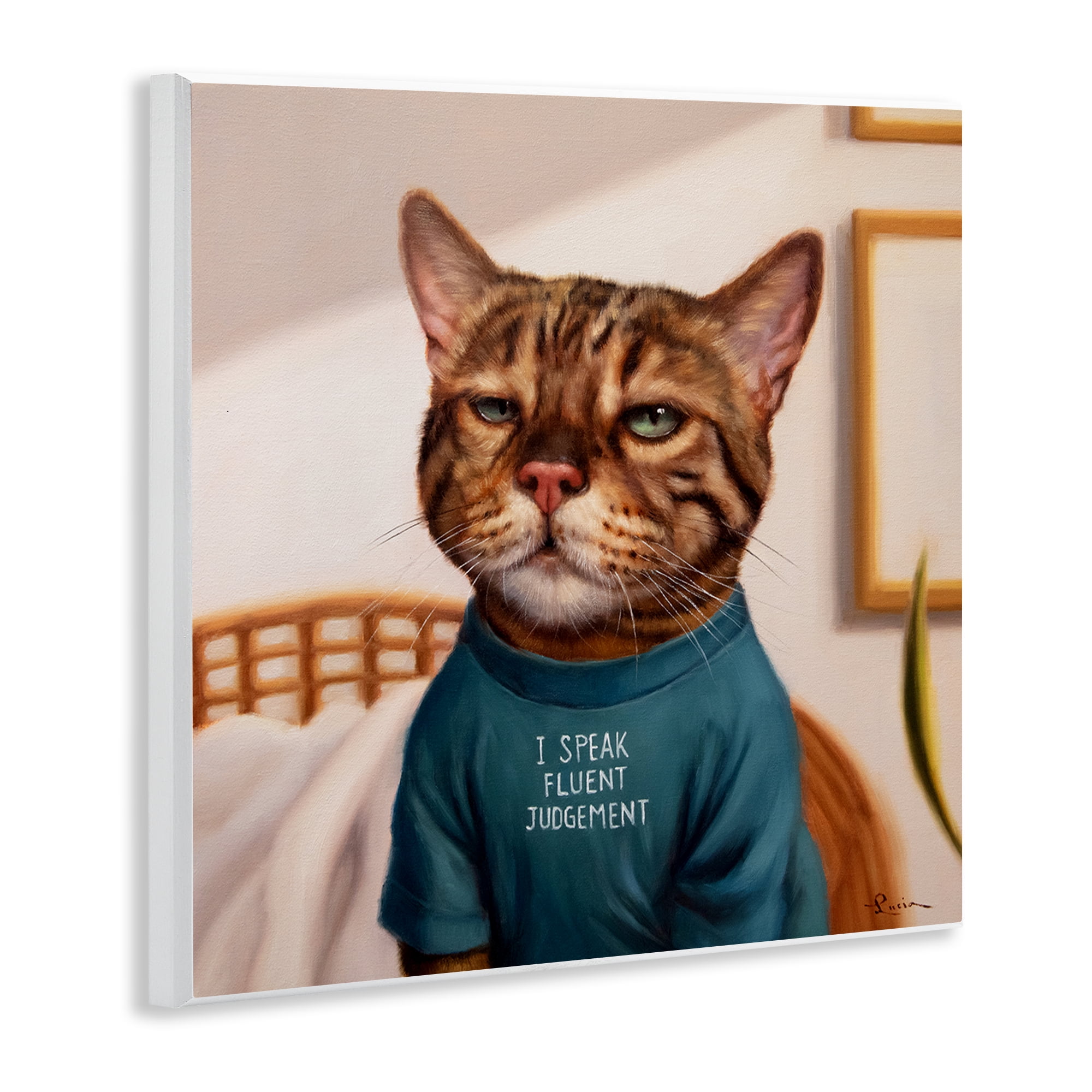 Stupell Industries Cattitude Speak Fluent Judgement Wall Plaque Art, design by Lucia Heffernan
