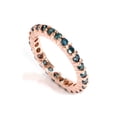 thumbnail image 3 of 1 1/2ct Prong Blue Diamond Eternity Ring 14K Rose Gold, 3 of 4