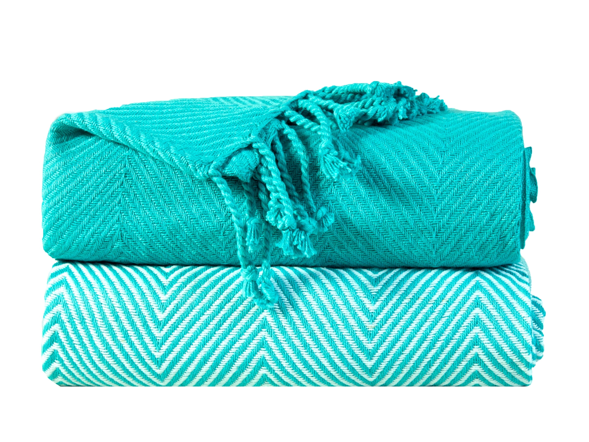 Soft 100percent Cotton Hand Twisted Throw 50x60 (Set of 2)