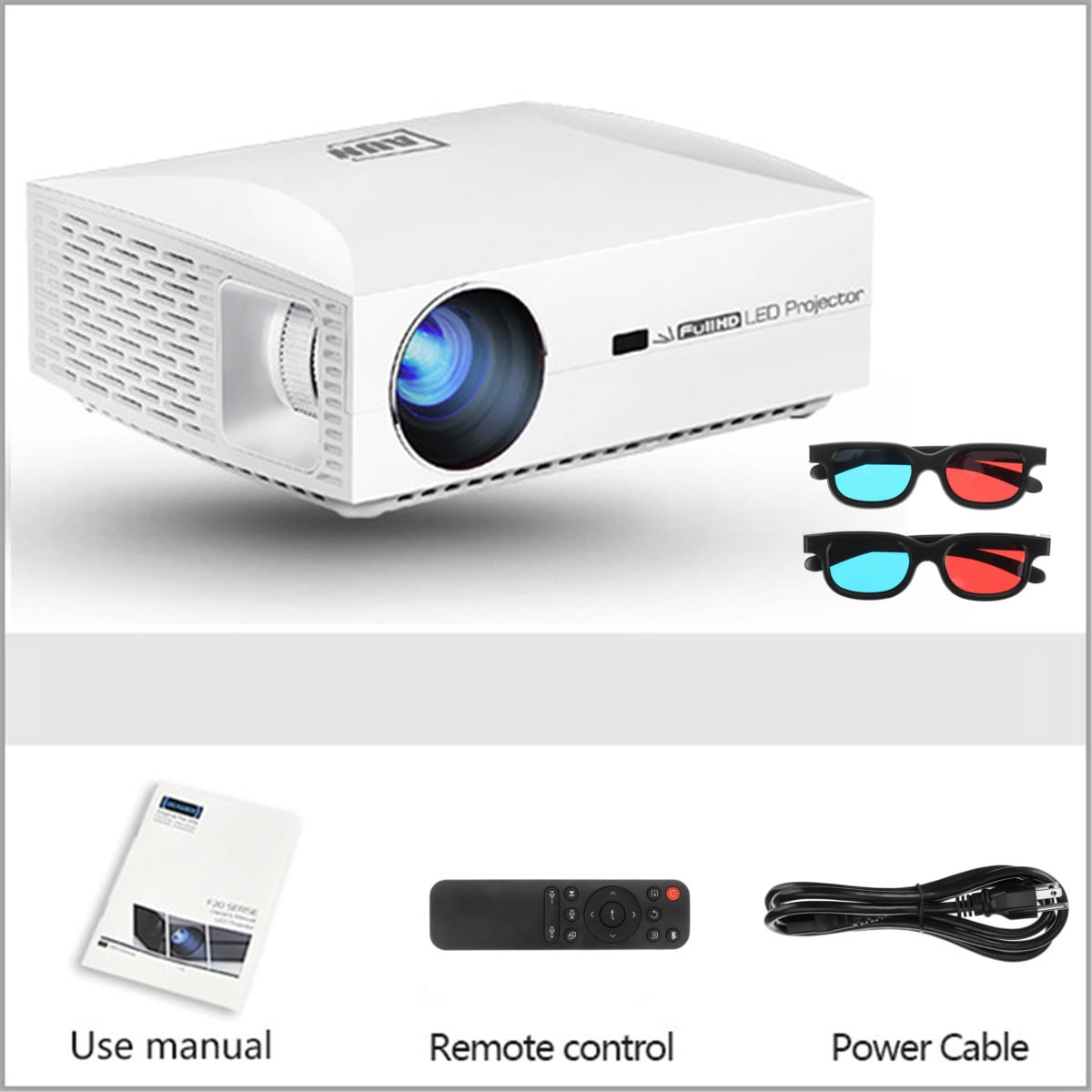 3D 1080P Mini Projector w/ 50000 Hours Lamp Life,LED Portable Movie