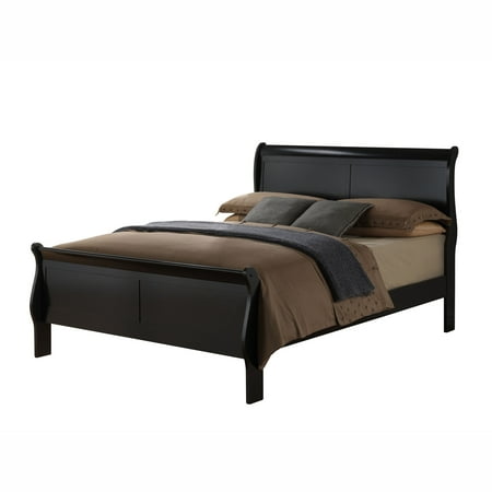 Furniture of America Claudet Traditional Sleigh Bed, California King, Black