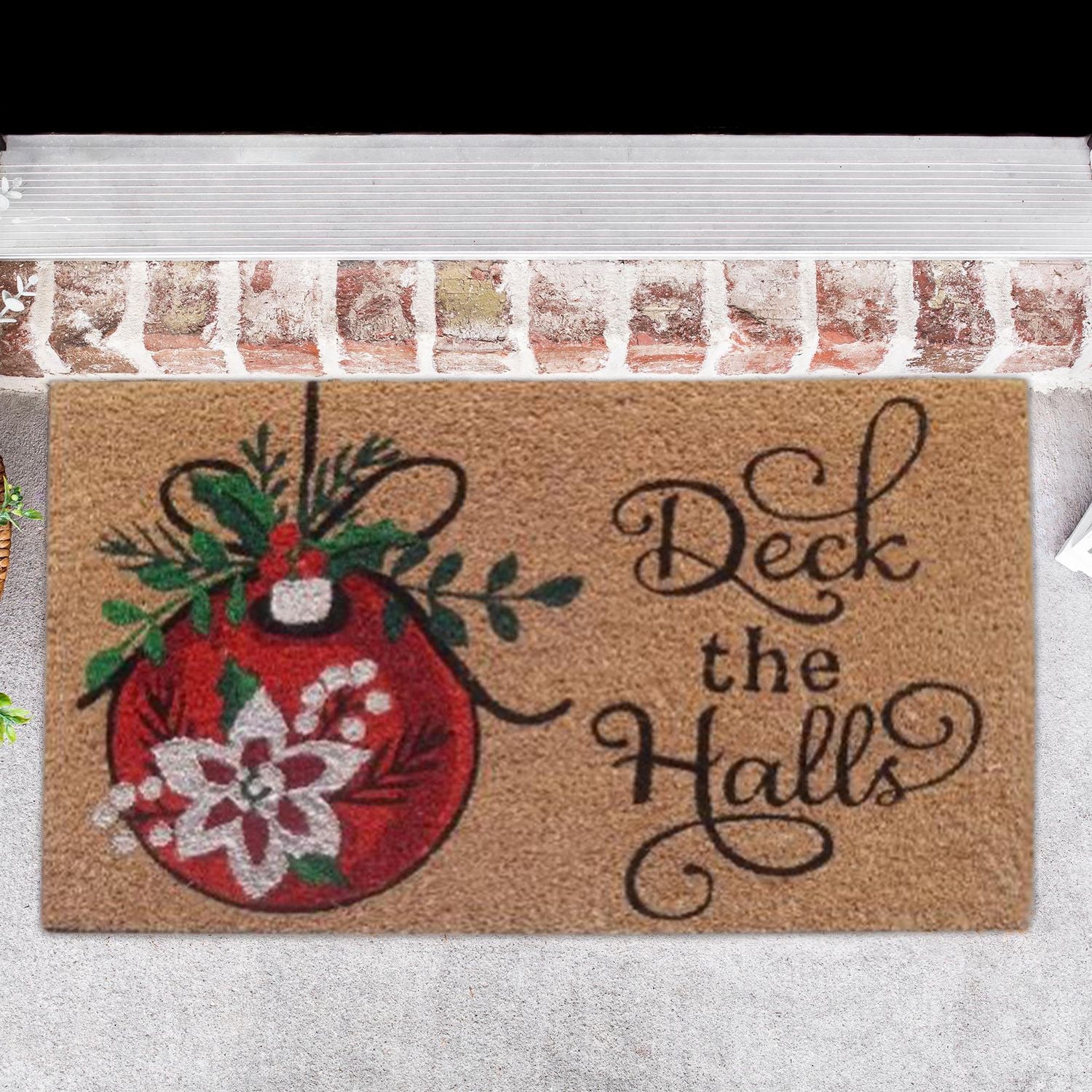 Tapis De Porte En Fibre De Coco Deck The Halls