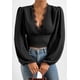 thumbnail image 1 of Blusa de encaje renacentista para mujer Camisa medieval de manga larga fruncida, 1 of 6