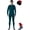 Deep Teal, variant on Merino.tech Men’s 100% Merino Wool Midweight Base Layer Top and Bottom Set Includes 𝗕𝗼𝗻𝘂𝘀 Hiking Socks
