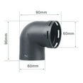 thumbnail image 2 of 60mm Car Heater Warm Air Ducting Pipe Elbow Outlet Connector Black Plastic Replacement Accessories Outlet Connector, 2 of 8