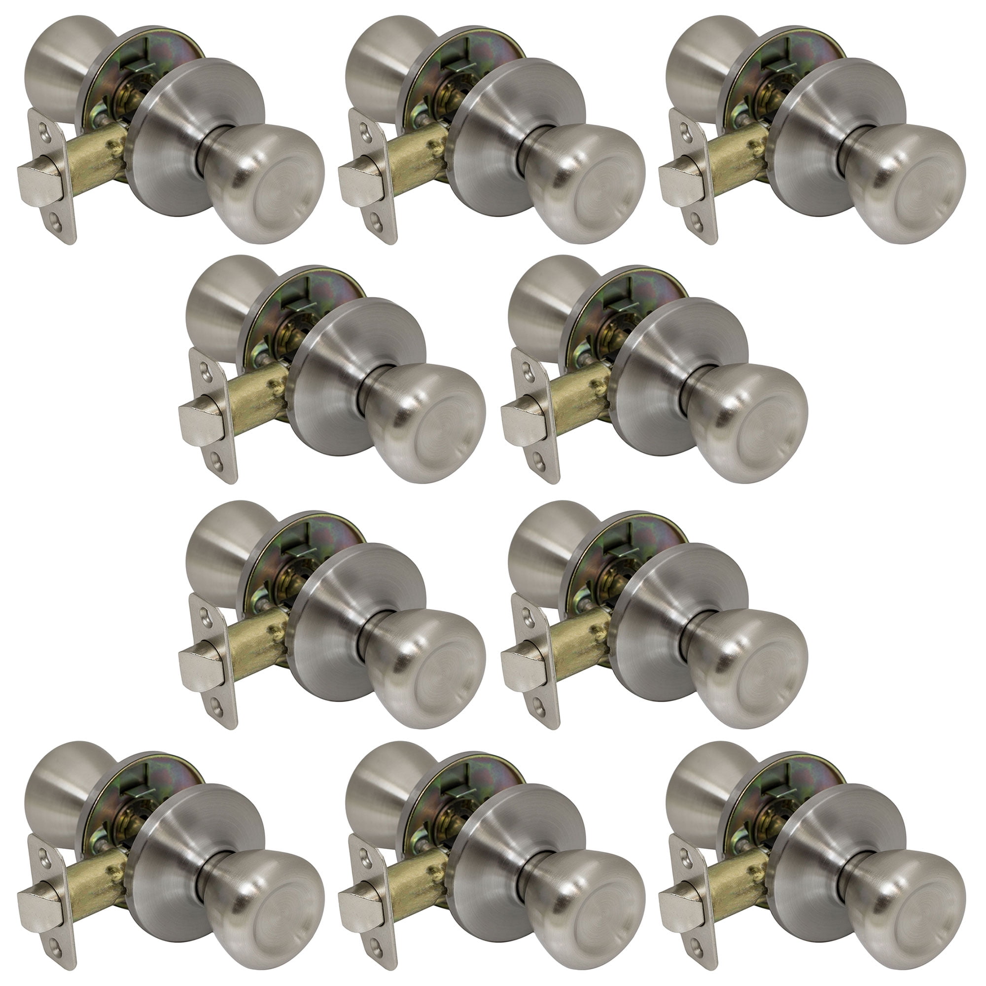 10 Pack of ProGrade Classic Passage Hallway Closet Door Knobs Handles