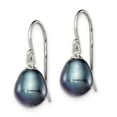 thumbnail image 2 of FB Jewels Sterling Silver 8-9mm Black FW Cultured Pearl Dangle Earrings, 2 of 3