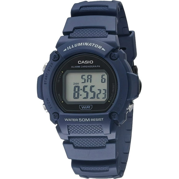 Casio Men's Sports Digital Quartz 7-yr Battery Blue Resin Watch W219H-2AV